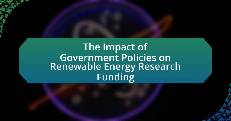The Impact of Government Policies on Renewable Energy Research Funding