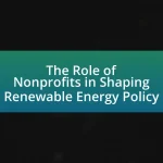 The Role of Nonprofits in Shaping Renewable Energy Policy