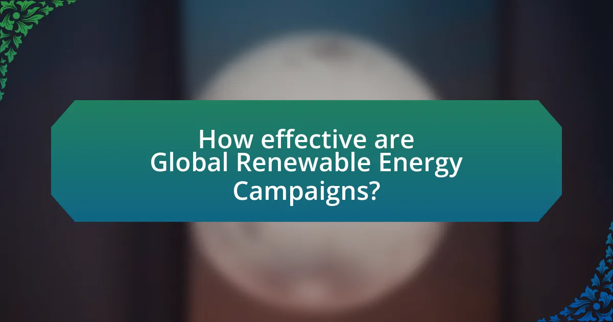 How effective are Global Renewable Energy Campaigns?