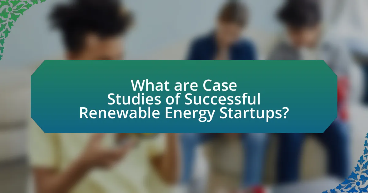 What are Case Studies of Successful Renewable Energy Startups?