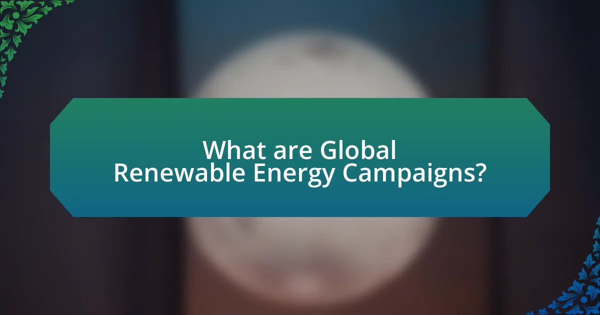 What are Global Renewable Energy Campaigns?