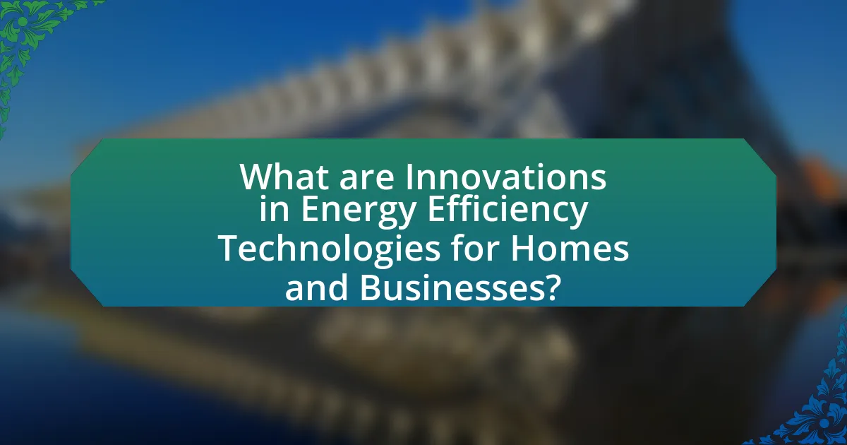 What are Innovations in Energy Efficiency Technologies for Homes and Businesses?
