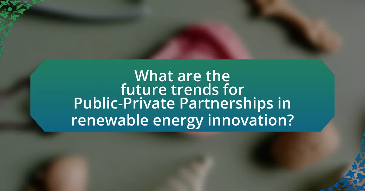 What are the future trends for Public-Private Partnerships in renewable energy innovation?