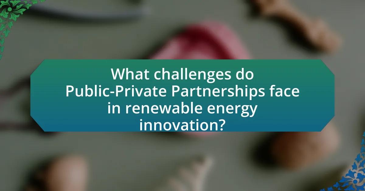 What challenges do Public-Private Partnerships face in renewable energy innovation?