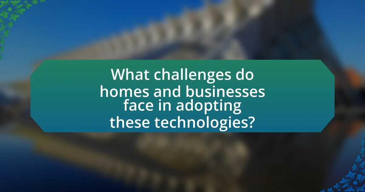 What challenges do homes and businesses face in adopting these technologies?