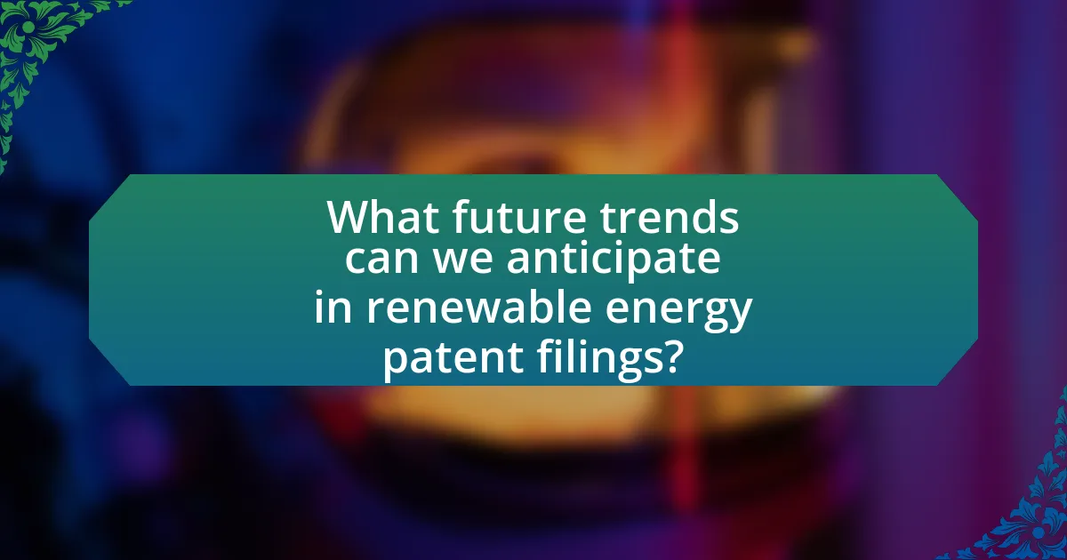 What future trends can we anticipate in renewable energy patent filings?