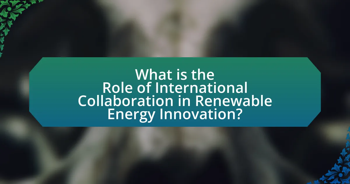 What is the Role of International Collaboration in Renewable Energy Innovation?