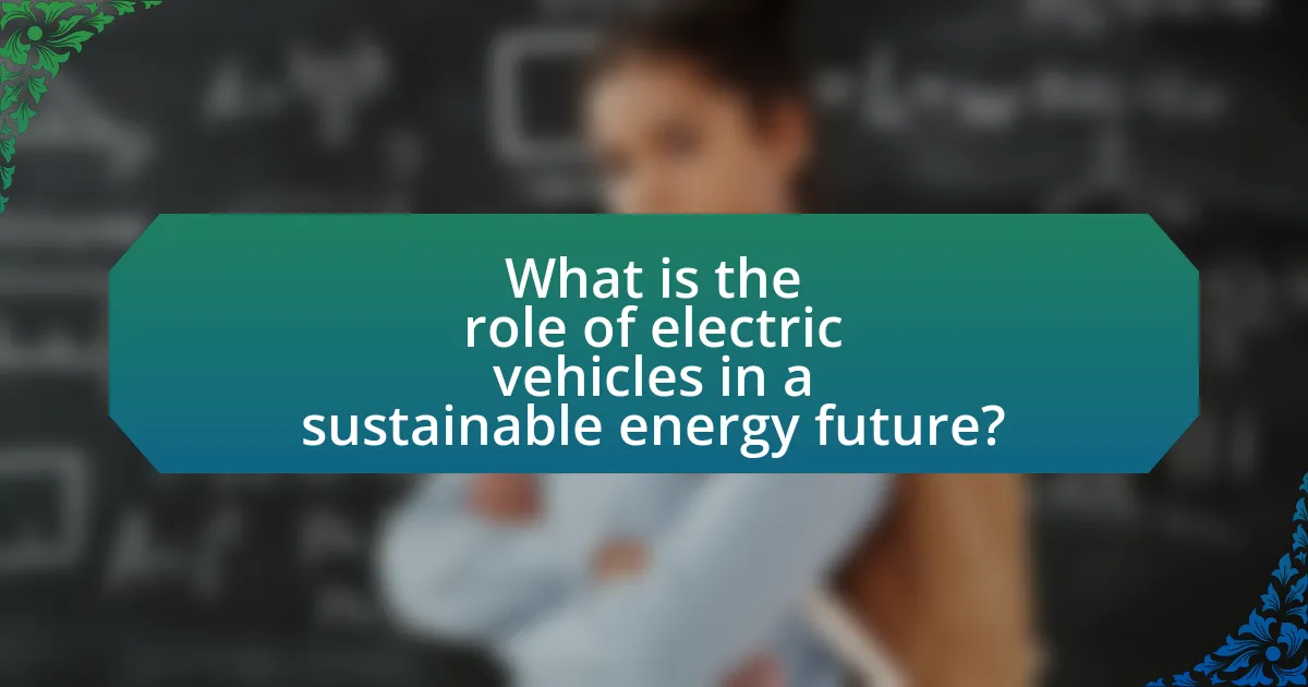 What is the role of electric vehicles in a sustainable energy future?